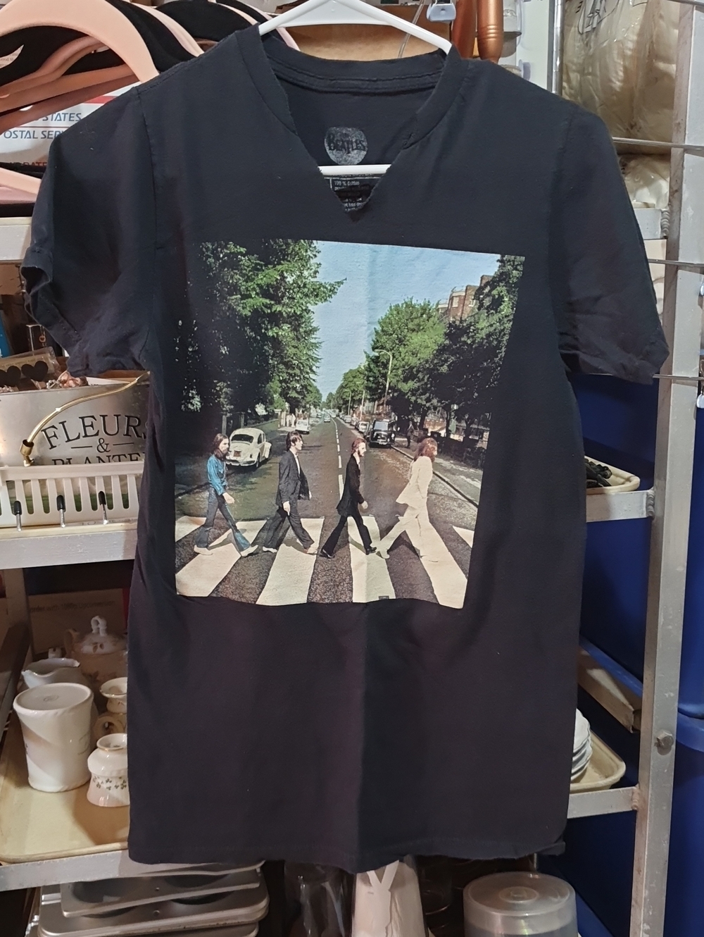 Black Graphic Men’s T-Shirt - Beatles Abbey Road Print